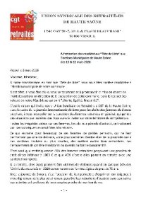 Courrier de l'USR CGT 70 à l'attention des candidats aux élections municipales 